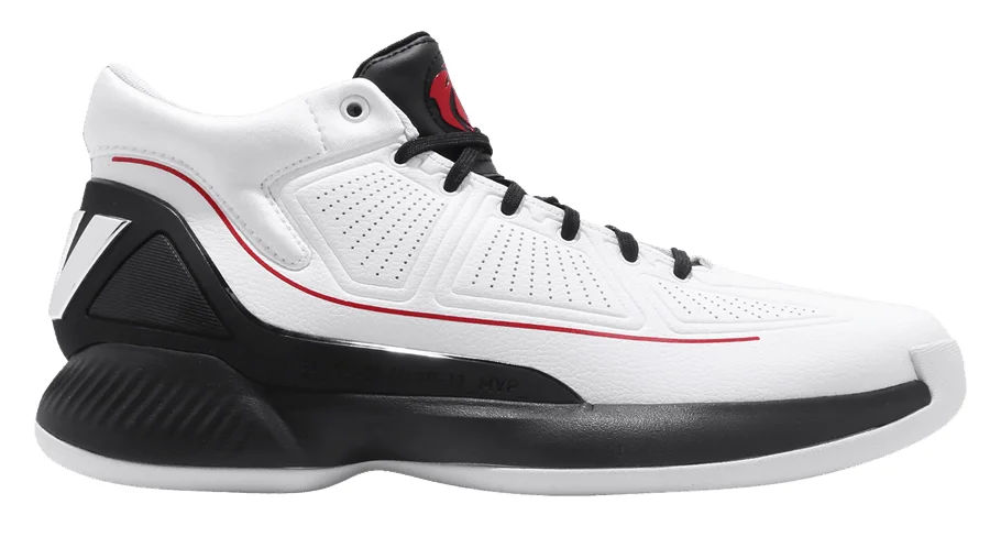 Adidas D Rose 10 (White Black Red) basketball shoe