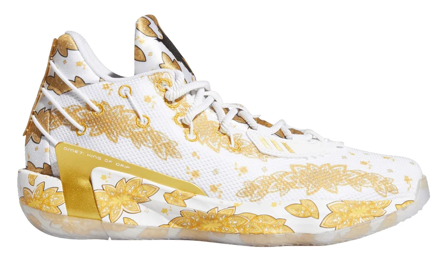 Adidas Dame 7 (White Gold Metallic) basketball shoe