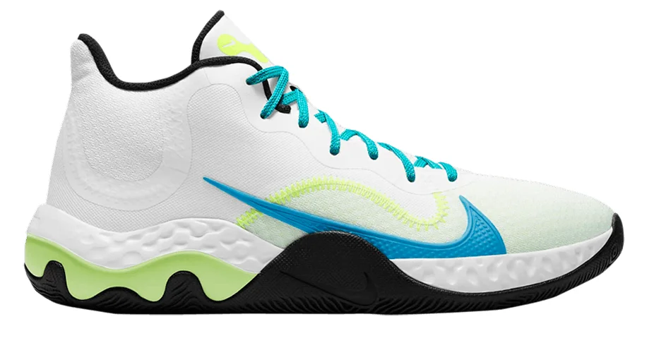 Nike Renew Elevate 1 (White Volt Light Blue Fury) basketball shoe
