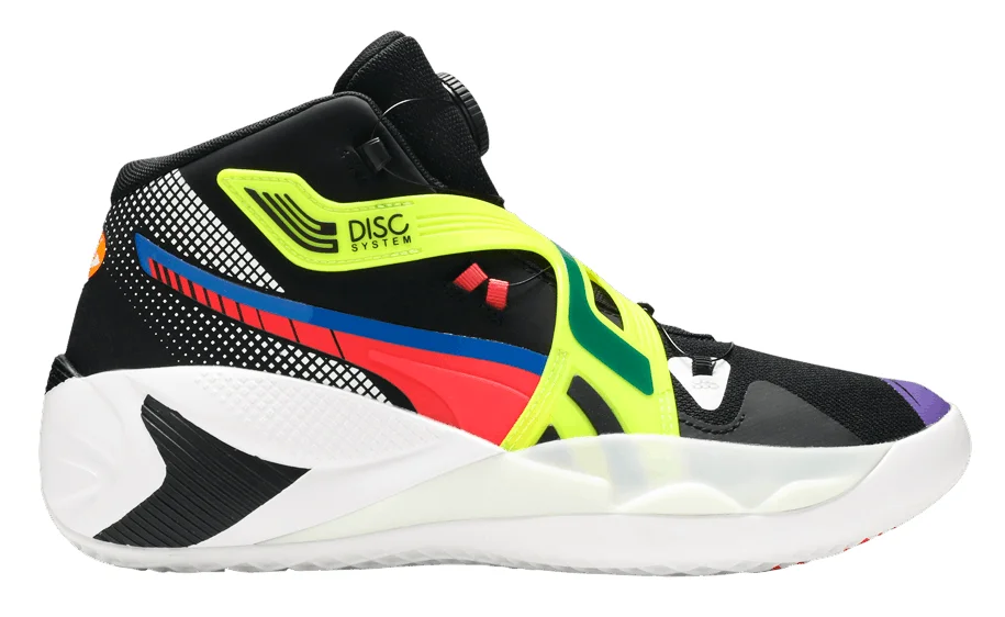 Puma Disc Rebirth (Black Yellow Alert) basketball shoe
