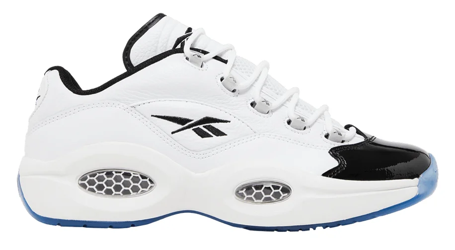 Reebok Question Low (Patent Black Toe) basketball shoe