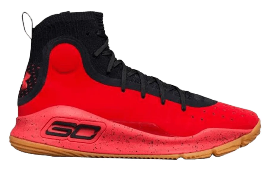 Under Armour Curry 4 (Red Black Gum) basketball shoe